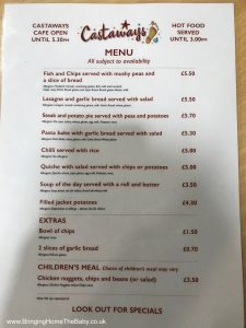 Here's the menu from our visit